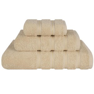 American Soft Linen Luxury Turkish 3 Piece Towel Set, 100% Cotton Soft Absorbent Bath Towels for Bathroom - 1 of 4