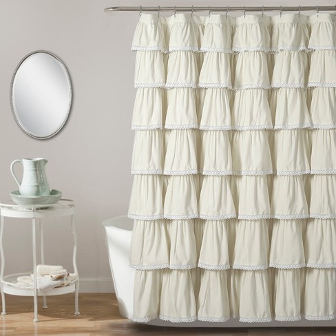 lush shower decor x72 ruffle curtain ivory target