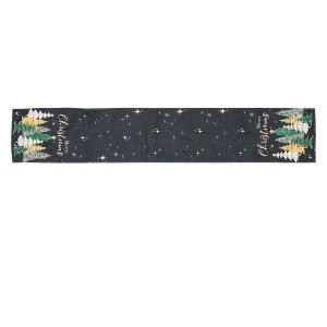 Unique Bargains Christmas Table Runner Pink Gold Tone White 72"x13" 1 Pc - 1 of 4