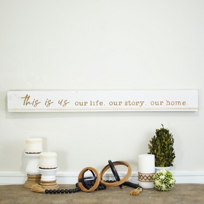 VIP Wood 36 in. White Wood "This is Us" Wall Decor