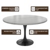 LeisureMod Verve Modern 48" Round Dining Table with Sintered Stone Tabletop in Black Stainless Steel Pedestal Base - 3 of 4