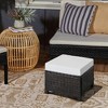 Resenkos Outdoor Footstool Footrest,20" Patio Wicker Ottoman, Multipurpose Outdoor PE Rattan Footrest, Black, Cream White - 3 of 4