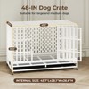 XBRIGH 48-Inch Heavy Duty Tin Dog Crate with Wheels, Sturdy Door Lock, Double Doors and Removable Tray Design - 3 of 4