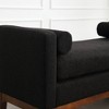 Upholstered Bench, Ottoman Bench with Wood Legs & Bolster Pillows For End Of Bed, Bedroom, Living Room, Entryway - 3 of 4