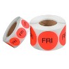 Tape Logic Inventory Circle Labels Days of the Week "FRI" 1" Fluorescent Red 500 DL6541 - 3 of 4