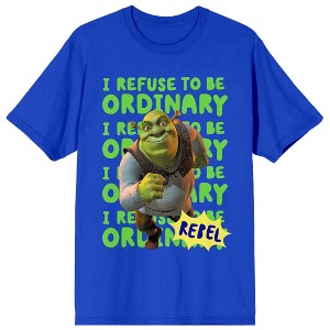 Shrek I Refuse To Be Ordinary Crew Neck Short Sleeve Royal Blue Women's T-shirt - 1 of 3