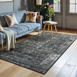 Lahome Machine Washable Traditional Design Floor Mat-Non Slip Ultra Thin Soft Rug for Living Room, Bedroom, or Office - 1 of 4