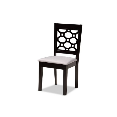 Peter Grey and Dark Brown Wood Side Chair with Cane Back