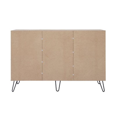 Oak Brown Midcentury Modern Sideboard Buffet Cabinet with Drawers