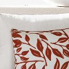 Outdoor Decor by Commonwealth Ruby Red Outdoor Printed Leaves Pillow Cover 18" x 18" Red Ivory (Cover Only) - 3 of 4