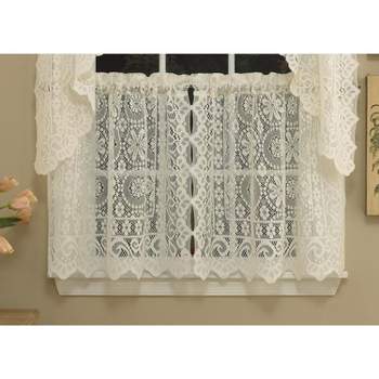 Sweet Home Collection | Old World Style Floral Lace Kitchen Curtain