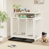 VisioGear 43.3" Dog Crate with Divider, Double Door Dog Kennel with Three Drawers Storages, Pet House for Large Medium Dogs, White, 43.3"*29.5"*43.3" - 2 of 4