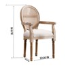 Sapphtopaz French Style Wooden Dining Chairs Set of 2, Solid Wood Frame Accent Chairs, Linen Fabric Kitchen Chairs for Dining Room, Kitchen - 3 of 4