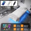 VINGLI Bed Frame Twin with USB Charging Station/LED Lights, Black - 3 of 4