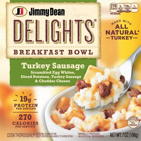 Jimmy Dean Delights Frozen Turkey Sausage Breakfast Bowl 7oz Target