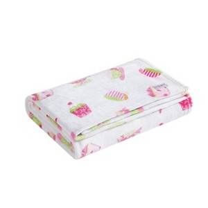 50"x60" LA Kids' Sweet Treat Ultra Soft Plush Throw Blanket Pink - Laura Ashley: Cozy Fleece, Hemstitched, All Ages - 1 of 4