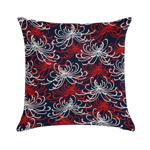 Red Black White Abstract Floral Pillow Covers 18x18 Decorative Throw Pillows Soft Square Cushion Covers for Couch Sofa Bedroom - 1 of 1