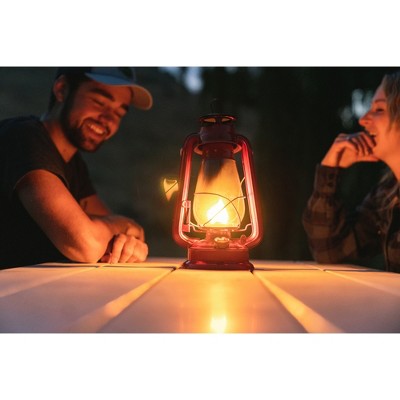 Stansport 12" Red Metal Hurricane Lantern with Glass Globe