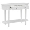 Luxystar Retro Console Table with Curved Design and Smooth Glaze for Entryways and Living Rooms, Antique White - 4 of 4
