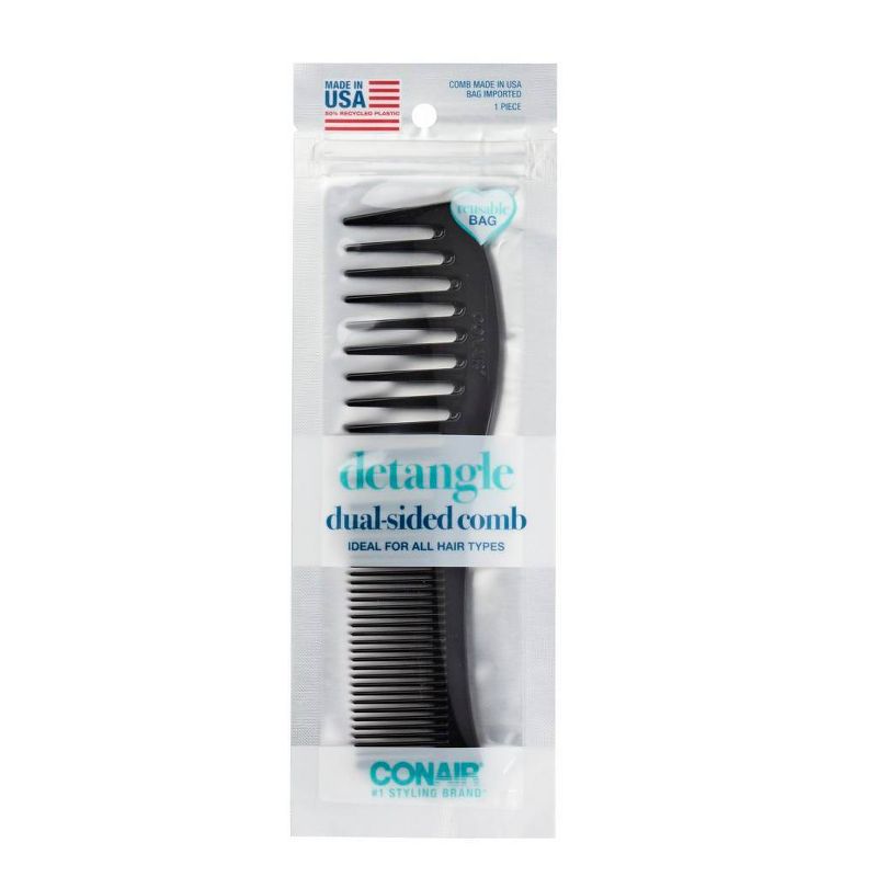 Conair Dual-Sided Wide Tooth Comb - All Hair  - Black, 1 of 7