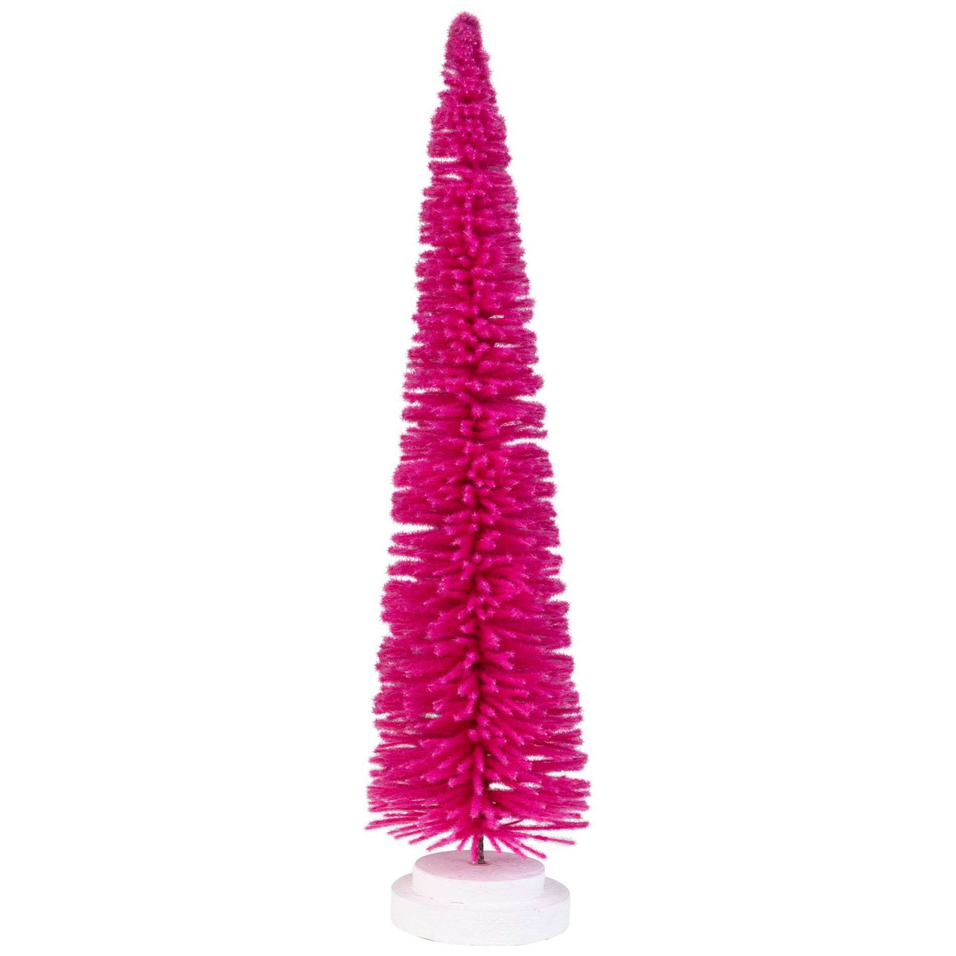 Northlight Bottle Brush Artificial Mini Christmas Tree with Wood Base - 16" - Pink