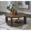Signature Design by Ashley Kraeburn Two-Tone Round Coffee Table with Casters, Brown - 2 of 4