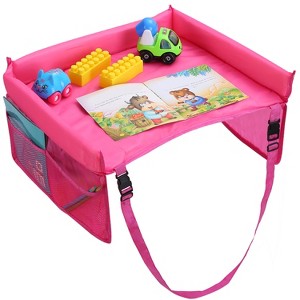 iMountek"Kids Safety Travel Tray - Waterproof Car Seat Play Tray, Snack Table, Tablet & Toy Holder"Pink - 1 of 4