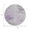 Lavender And Ivory Abstract Washable Indoor Outdoor Area Rug - 3 of 4