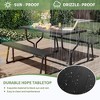 Outdoor Picnic Tables with Benches, Portable Picnic Table with Seats, Plastics Picnic Table Bench Set with Metal Frame, Black - 3 of 4