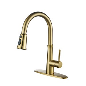 WOWOW  Single-Handle Pull-Down Sprayer Kitchen Faucet Stainless Steel in Brushed Nickel - 1 of 4