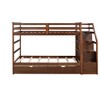 Twin-Over-Twin Bunk Bed with Twin Size Trundle and 3 Storage Stairs,White - 4 of 4