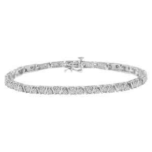 Haus of Brilliance Silver 1.0 cttw Miracle-Set Diamond Tennis Bracelet - 1 of 4