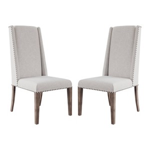 Marjorie Acacia Upholstered Dining Chair (Set of 2) Cream/Gray - Abbyson Living, Beige