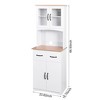 Tiramisubest Wooden Pantry Kitchen Storage Cabinet Microwave Cabinet with Storage Adjustable Shelf Louvered Doors Kitchen Furniture-3 Size - 4 of 4
