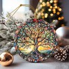 Stained Ceramic Tree of Life Ornament - Christmas Decorations for Office, Room, Home - Holiday Present Ideas - 3 of 4
