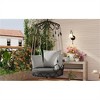 SKRAN Outdoor Porch Swing Chair Hanging Basket, Hanging Chair with UV Resistant Cushion, Olefin Fabric for Patio Porch, Balcony, Gray - 2 of 4