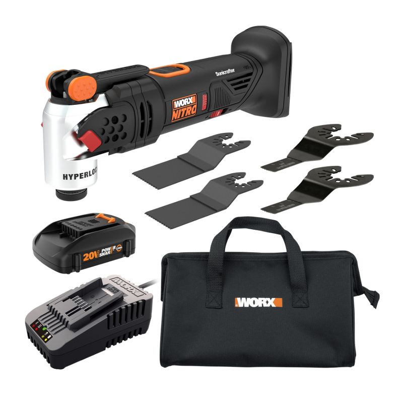 Worx Nitro WX697L 20V Power Share Cordless Oscillating Multi-Tool with Brushless Motor (Battery & Charger Included), 1 of 13