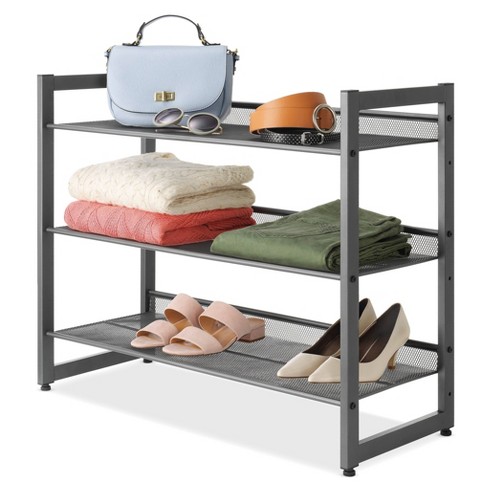 Whitmor 3-Tier Mesh Shelf Storage Rack, Grey - Yahoo Shopping