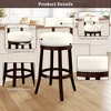 CLIHOME 30-Inch Swivel Bar Stool with Nailhead Trim and Padded Leatherette Seat - 4 of 4