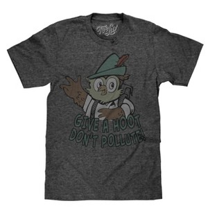 Tee Luv Woodsy Owl Give a Hoot Don't Pollute T- Shirt - 1 of 3