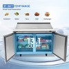 Winado 48 in. 13.1 Cu.Ft. 320W 115V Silver Refrigerated Salad Sandwich Prep Table - 4 of 4