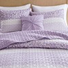 Okak 5-Piece Purple Seersucker Daisy Pattern Bed Comforter Set with Throw Pillow,Comfortable Coverlet Bedding Sets,Farmhouse Style - 2 of 4
