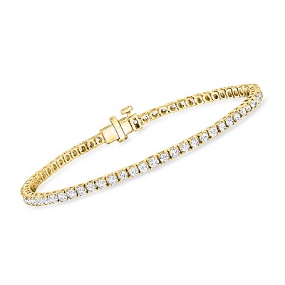 Ross-Simons 3.00 ct. t.w. Lab-Grown Diamond Tennis Bracelet in 18kt Gold Over Sterling