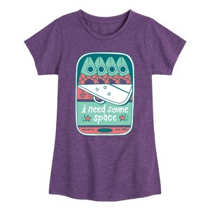 Girls' - Instant Message - Need Space Tin Fish Fitted Short Sleeve Graphic T-Shirt - 1 of 4