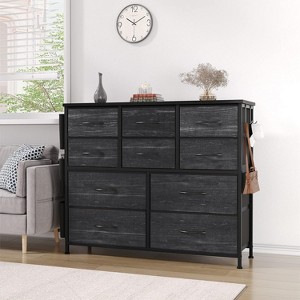 Dresser for Bedroom, Tall Storage Dresser with 10 Drawers & Side Pockets, Fabric Chests of Drawers Organizer - 1 of 4