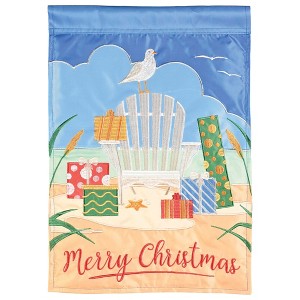 Magnolia Garden Merry Christmas Beach Chair 13 x 18 Inch Polyester Garden Flag - 1 of 2