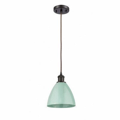 Plymouth Dome - 1 Light Cord Hung Mini Pendant In Industrial Style-11.25 Inches Tall and 7.5 Inches Wide