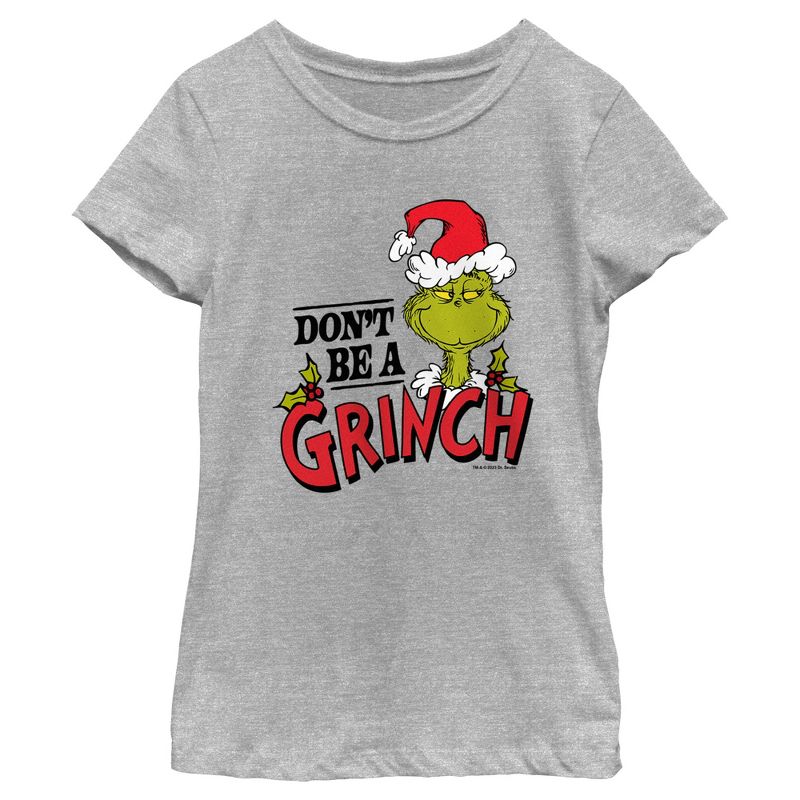 Girl's Dr. Seuss Christmas Don't Be a Grinch T-Shirt, 1 of 6