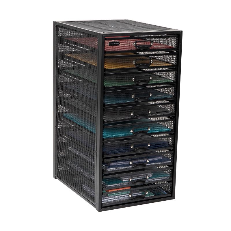 Mind Reader Network Collection Metal Mesh 10 Drawer Desk Organizer Multi-Purpose Black, 5 of 9