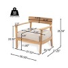 Outdoor Acacia Wood Lounge Chair with Curved Back and Beige Fabric Cushion,Modern Patio Club Chair for Garden,Wooden Lounge Chair-Coolbibila - 4 of 4
